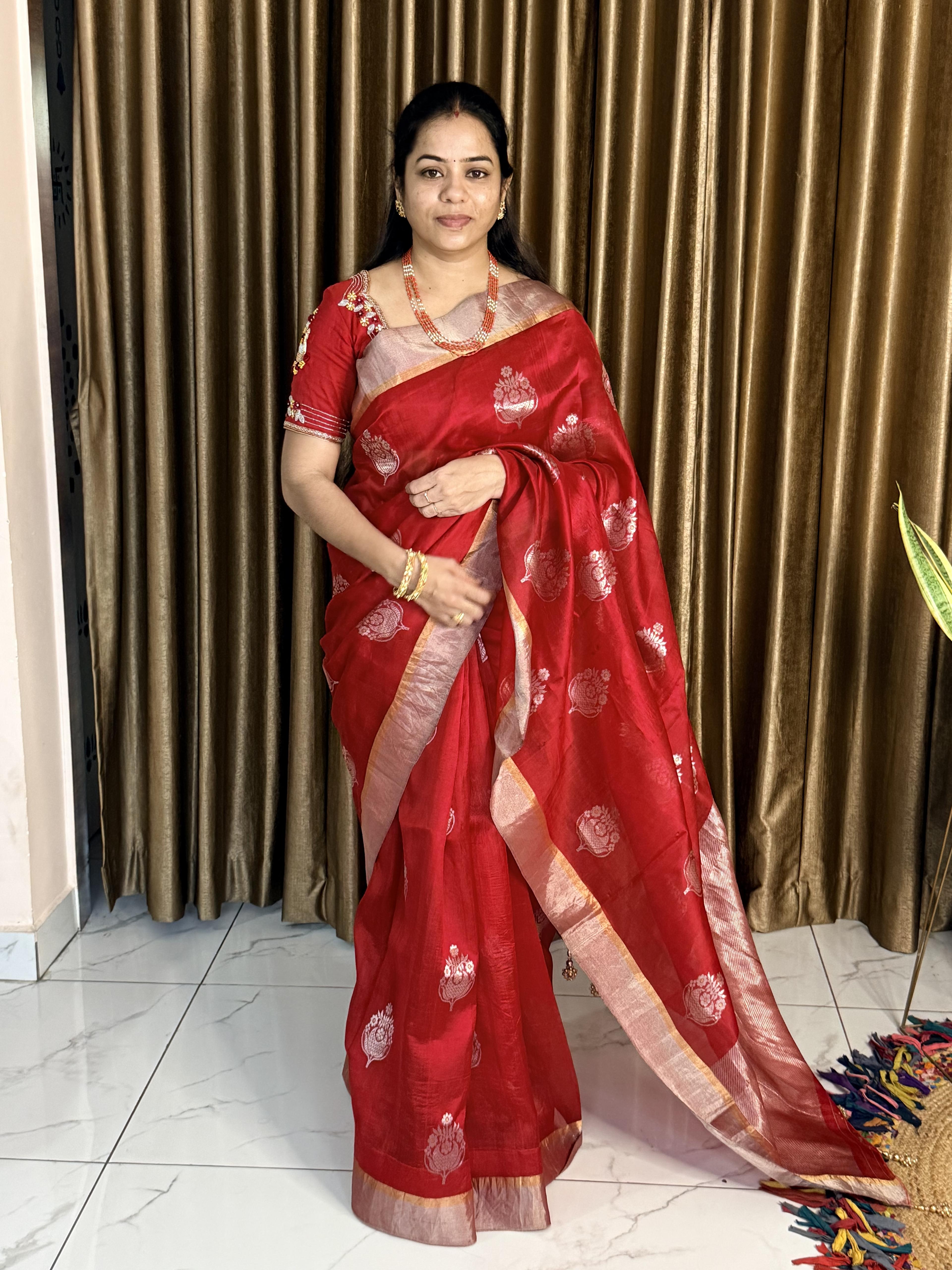 Pure chanderi pattu saree – view 1